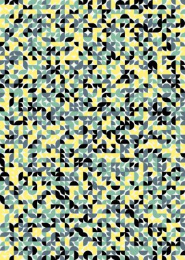 Seamless pattern random colored quarter circles Generative Art background illustration