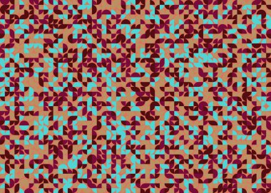 Seamless pattern random colored quarter circles Generative Art background illustration