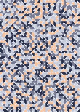 Seamless pattern random colored quarter circles Generative Art background illustration