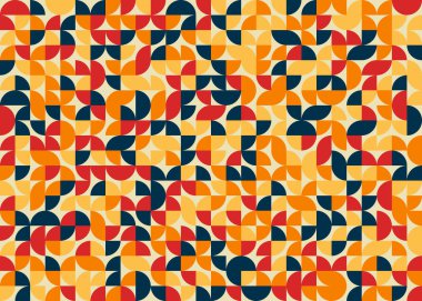 Seamless pattern random colored quarter circles Generative Art background illustration