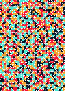Seamless pattern random colored quarter circles Generative Art background illustration