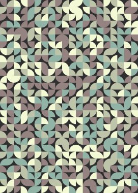Seamless pattern random colored quarter circles Generative Art background illustration