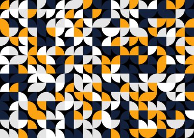 Seamless pattern random colored quarter circles Generative Art background illustration