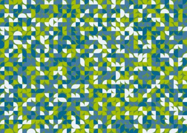 Kusursuz desen rastgele yeşil ve mavi çeyrek daireler Üretici Sanat arkaplan illüstrasyonu