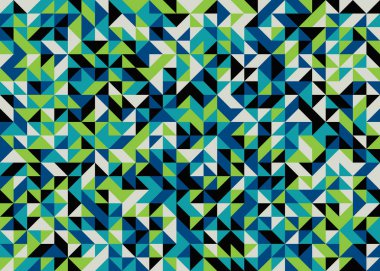 Kusursuz desen rastgele yeşil ve mavi çeyrek kareler Üretici Sanat arkaplan illüstrasyonu