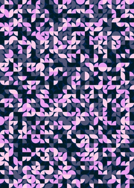 Seamless Pattern Random Purple Quarter Circles Generative Art Background Illustration — 图库矢量图片