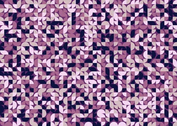 Seamless Pattern Random Purple Quarter Circles Generative Art Background Illustration — 스톡 벡터