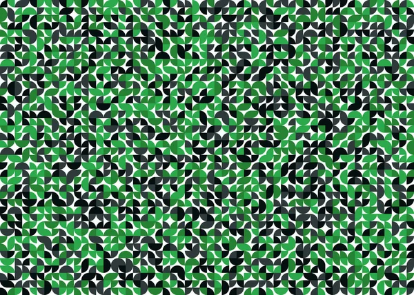 シームレスなパターンランダムな緑の四分円 Generative Art背景イラスト — ストックベクタ