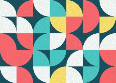 Seamless pattern random colored quarter circles Generative Art background illustration
