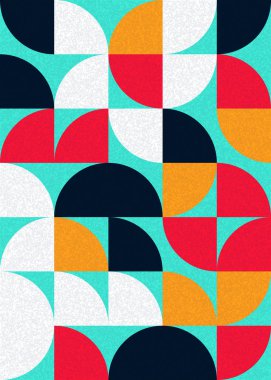 Seamless pattern random colored quarter circles Generative Art background illustration