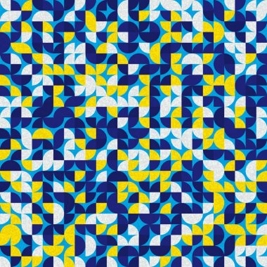 Seamless pattern random colored quarter circles Generative Art background illustration