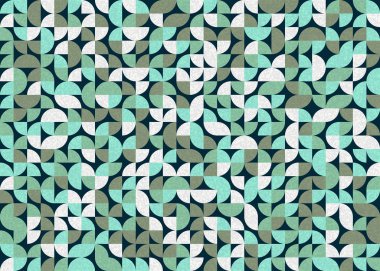 Seamless pattern random colored quarter circles Generative Art background illustration
