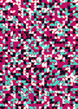 Seamless pattern random colored quarter circles Generative Art background illustration