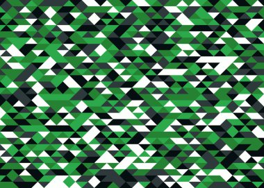 Soyut üretken sanat yeşili dağıtılmış üçgenler çokgenler arkaplan illüstrasyonu 