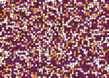 Seamless pattern random colored quarter circles Generative Art background illustration