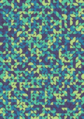 Seamless pattern random colored quarter circles Generative Art background illustration