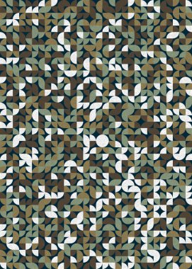 Seamless pattern random colored quarter circles Generative Art background illustration