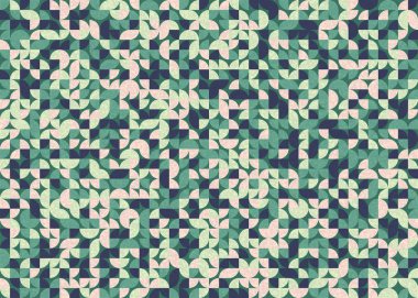 Seamless pattern random colored quarter circles Generative Art background illustration