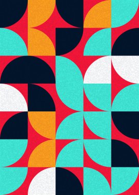 Seamless pattern random colored quarter circles Generative Art background illustration