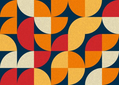 Seamless pattern random colored quarter circles Generative Art background illustration clipart