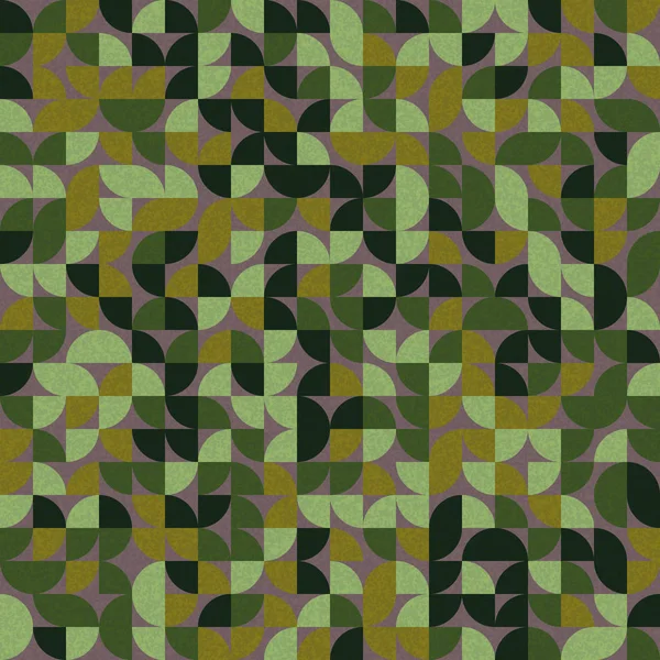 Nahtlose Muster Zufällige Grüne Viertel Quadrate Generative Kunst Hintergrund Illustration — Stockvektor