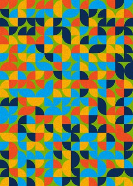 Seamless pattern random colored quarter circles Generative Art background illustration