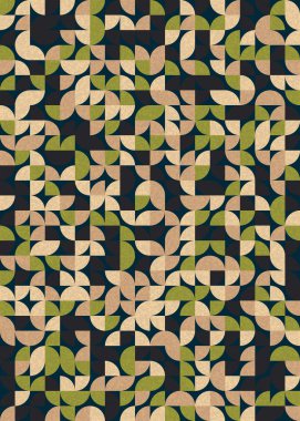 Seamless pattern random colored quarter circles Generative Art background illustration