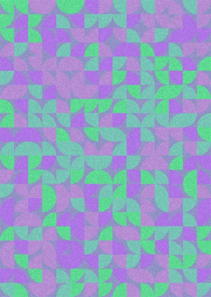 Seamless Pattern Random Colored Quarter Circles Generative Art Background Illustration — Stock vektor