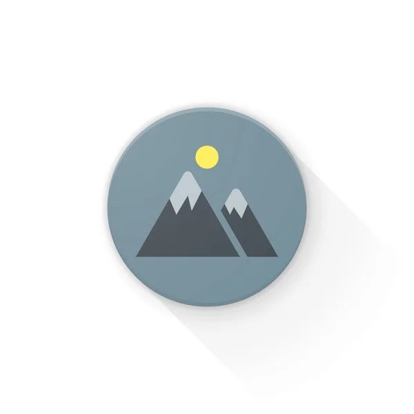 Sun Mountains Icon Vector Illustration — Stock Vector