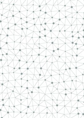 abstract polygonal low poly pattern with connected lines and dots on white background clipart