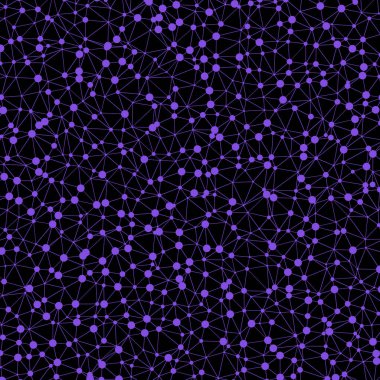 soyut çokgen düşük poli deseni ile bağlı çizgiler ve siyah arkaplan üzerindeki noktalar