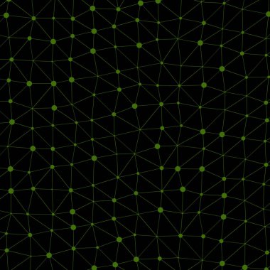 soyut çokgen düşük poli deseni ile bağlı çizgiler ve siyah arkaplan üzerindeki noktalar