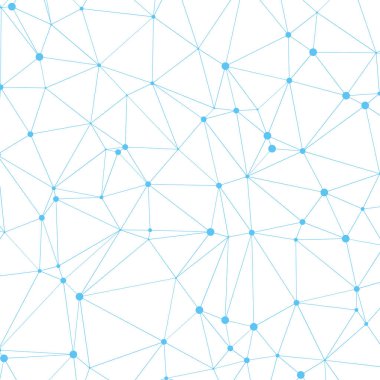 soyut çokgen düşük poli deseni ile bağlı çizgiler ve beyaz arkaplan üzerindeki noktalar