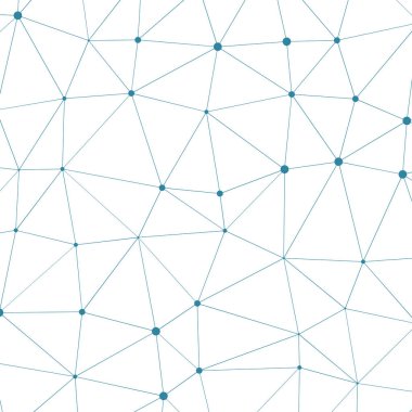 soyut çokgen düşük poli deseni ile bağlı çizgiler ve beyaz arkaplan üzerindeki noktalar