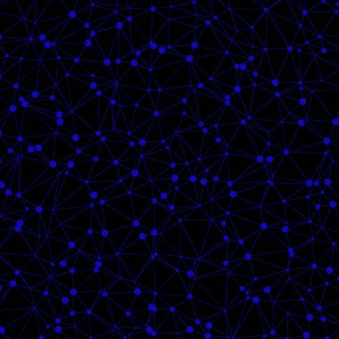 soyut çokgen düşük poli deseni ile bağlı çizgiler ve siyah arkaplan üzerindeki noktalar