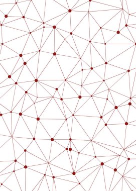 abstract polygonal low poly pattern with connected lines and dots on white background clipart