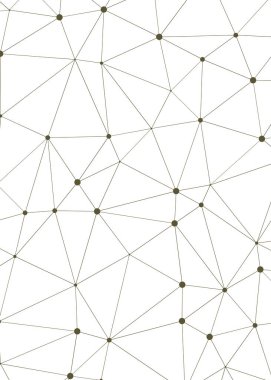 soyut çokgen düşük poli deseni ile bağlı çizgiler ve beyaz arkaplan üzerindeki noktalar