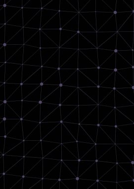 soyut çokgen düşük poli deseni ile bağlı çizgiler ve siyah arkaplan üzerindeki noktalar