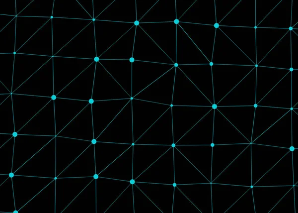 Абстрактный Многоугольный Низкополюсный Рисунок Связными Линиями Точками Черном Фоне — стоковый вектор