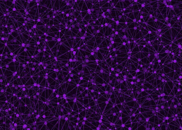 Abstracto Patrón Poligonal Bajo Poli Con Líneas Puntos Conectados Púrpura — Archivo Imágenes Vectoriales