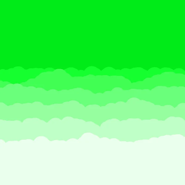 Abstract Green Color Clouds Sky Generative Art Background Illustration — Stockový vektor