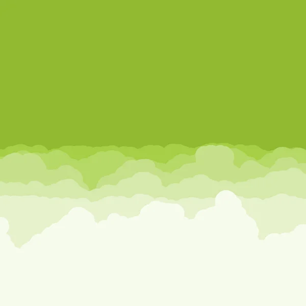 Abstract Green Color Clouds Sky Generative Art Background Illustration — 图库矢量图片