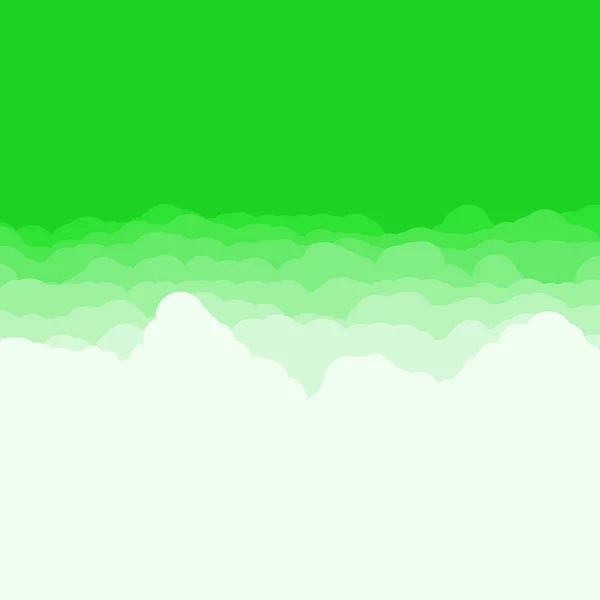 Abstracto Color Verde Nubes Cielo Arte Generativo Fondo Ilustración — Vector de stock