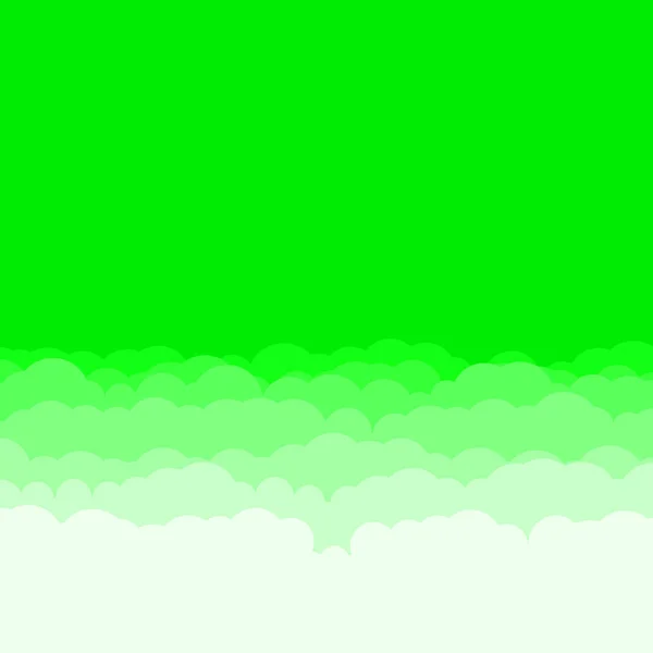 Abstract Green Color Clouds Sky Generative Art Background Illustration — Stockový vektor