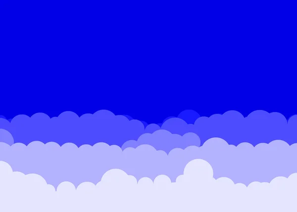 Abstrakte Blaue Farbe Wolken Himmel Generative Kunst Hintergrund Illustration — Stockvektor