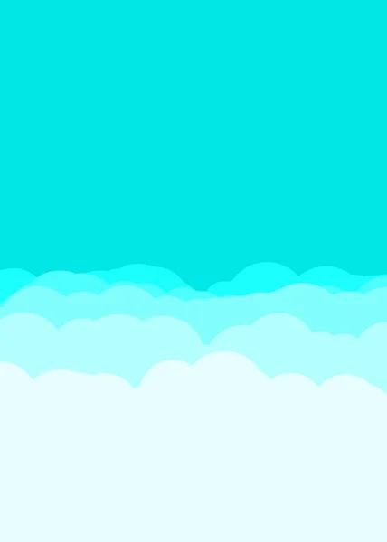 Abstrakte Blaue Farbe Wolken Himmel Generative Kunst Hintergrund Illustration — Stockvektor