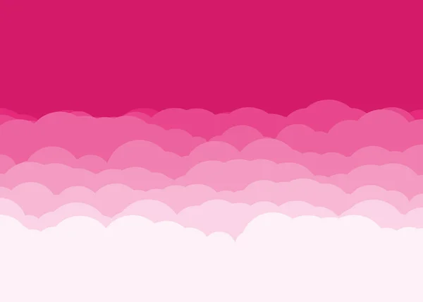 Abstract Pink Color Clouds Sky Generative Art Background Illustration — Stock Vector