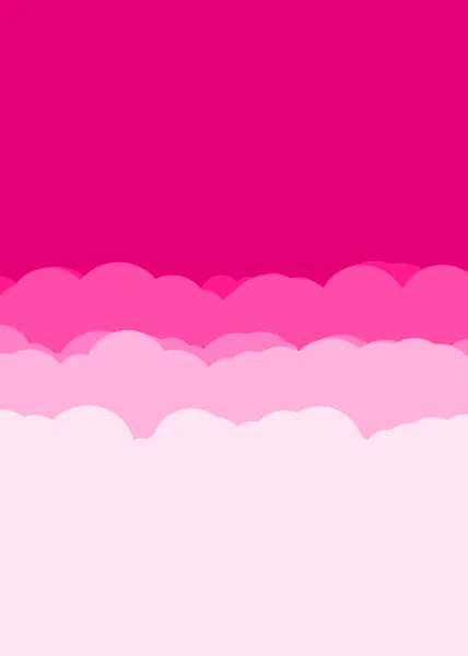 Abstract Pink Color Clouds Sky Generative Art Background Illustration — Stockový vektor