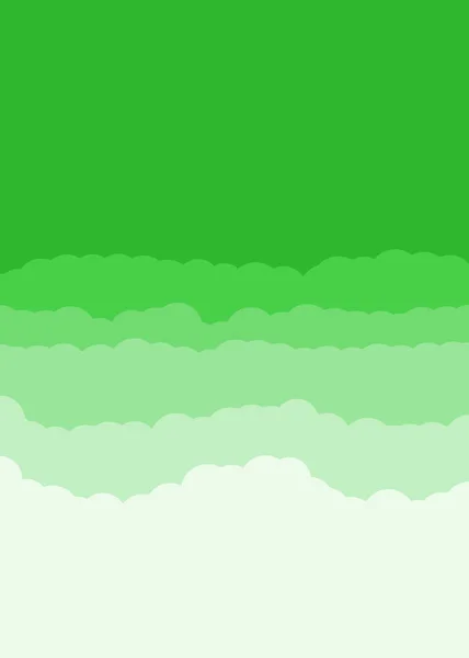 Abstrakte Grüne Farbe Wolken Himmel Generative Kunst Hintergrund Illustration — Stockvektor