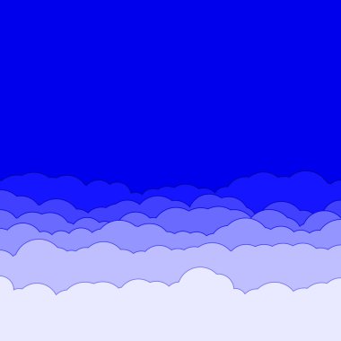 soyut mavi renk bulutlar gökyüzü üretken sanat arkaplanı çizimi 